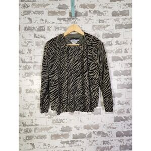 Vintage Radcliffe Animal Print Top & Cardigan Set‎ Medium Gray Office Y2k 90s